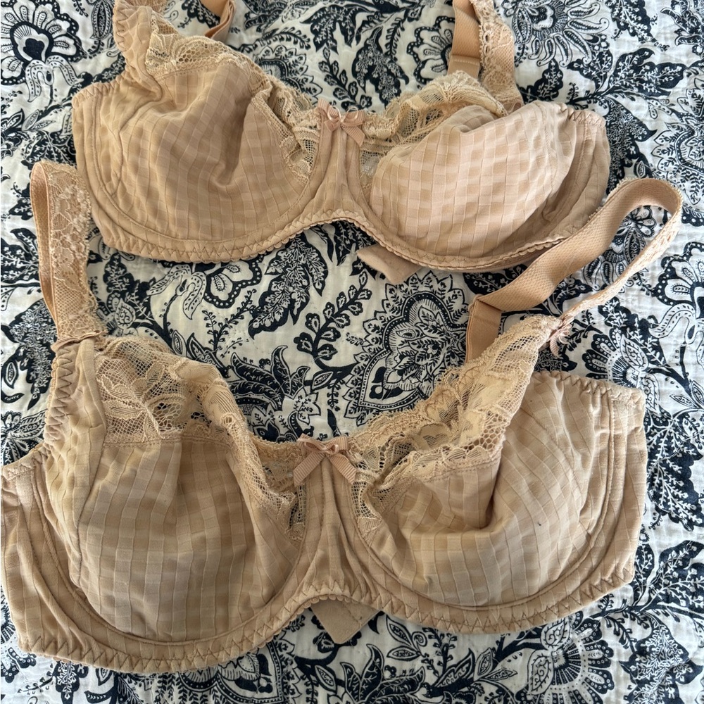 2 Prima Donna Beige tan Bra underwire Madison 36C